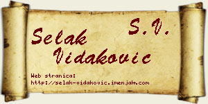 Selak Vidaković vizit kartica